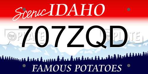 707ZQD Idaho License Plate