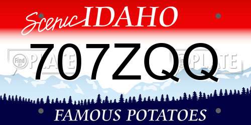 707ZQQ Idaho License Plate