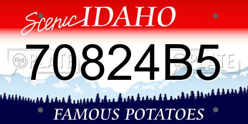 70824B5 Idaho License Plate