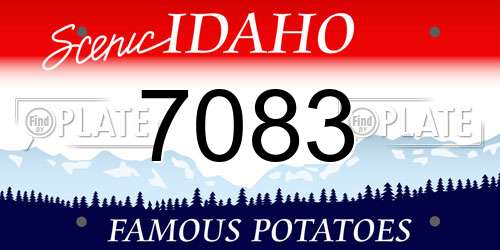 7083 Idaho License Plate