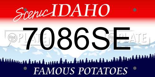 7086SE Idaho License Plate