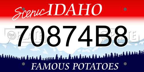 70874B8 Idaho License Plate