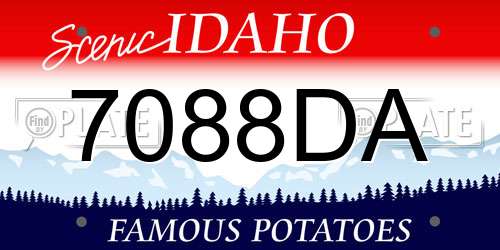 7088DA Idaho License Plate