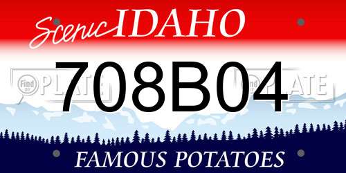 708B04 Idaho License Plate