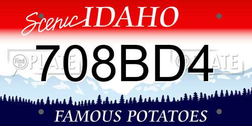 708BD4 Idaho License Plate