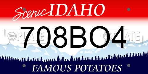 708BO4 Idaho License Plate