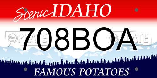 708BOA Idaho License Plate