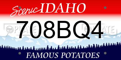 708BQ4 Idaho License Plate