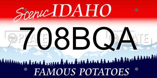 708BQA Idaho License Plate