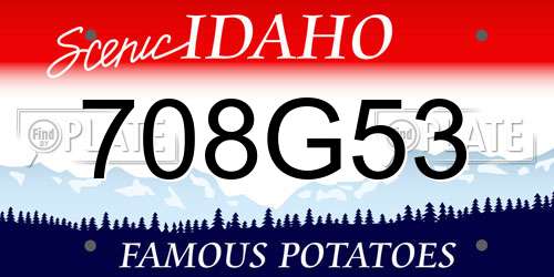 708G53 Idaho License Plate