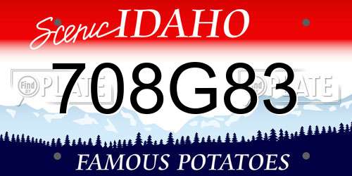 708G83 Idaho License Plate
