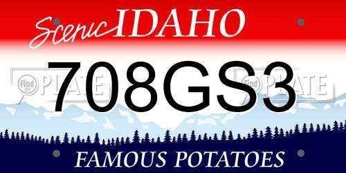 708GS3 Idaho License Plate