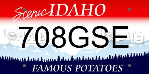 708GSE Idaho License Plate