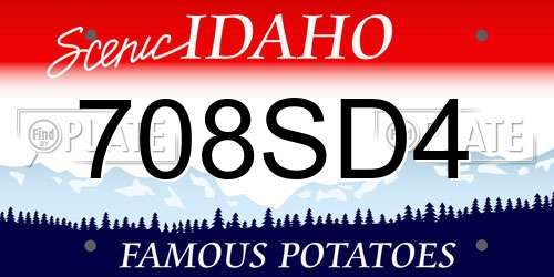 708SD4 Idaho License Plate