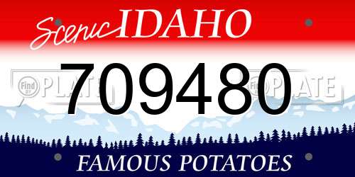 709480 Idaho License Plate