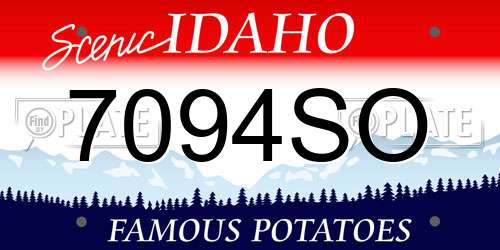 7094SO Idaho License Plate