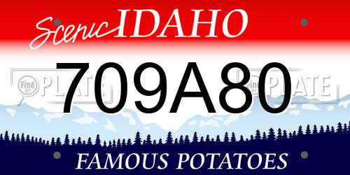 709A80 Idaho License Plate