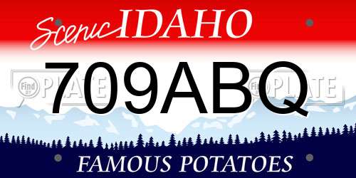 709ABQ Idaho License Plate