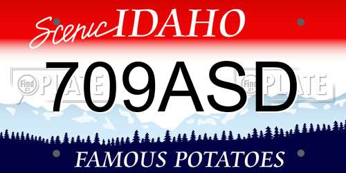 709ASD Idaho License Plate