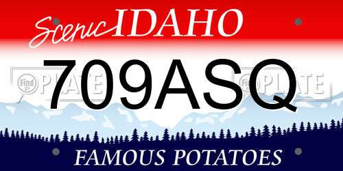 709ASQ Idaho License Plate