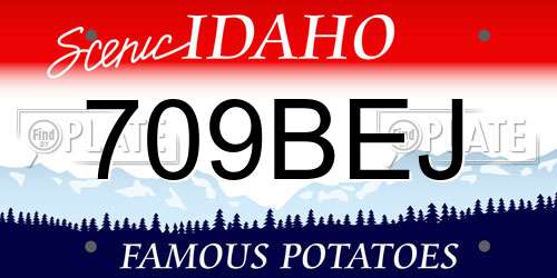 709BEJ Idaho License Plate