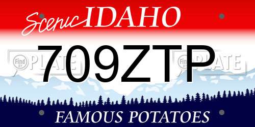 709ZTP Idaho License Plate