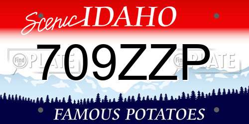 709ZZP Idaho License Plate