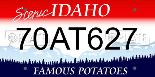 70AT627 Idaho License Plate