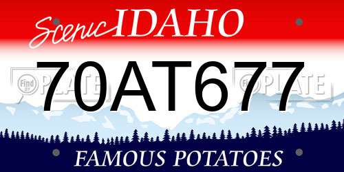 70AT677 Idaho License Plate