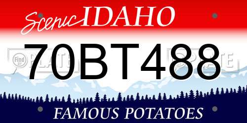 70BT488 Idaho License Plate