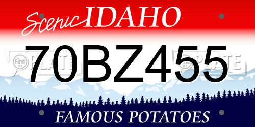 70BZ455 Idaho License Plate