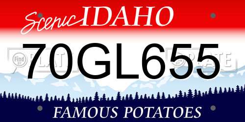 70GL655 Idaho License Plate