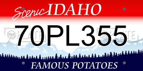 70PL355 Idaho License Plate