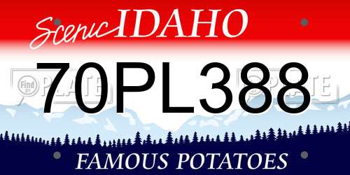 70PL388 Idaho License Plate
