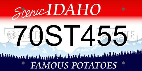 70ST455 Idaho License Plate