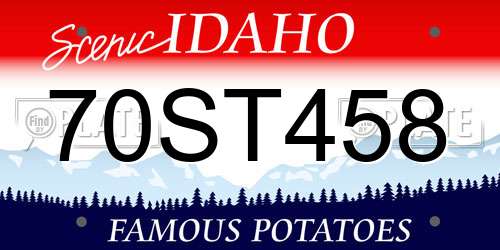 70ST458 Idaho License Plate