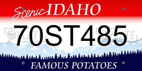 70ST485 Idaho License Plate