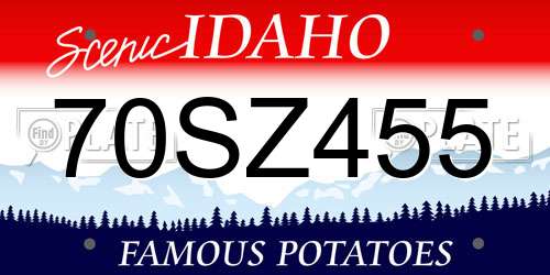 70SZ455 Idaho License Plate