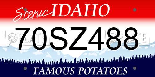 70SZ488 Idaho License Plate