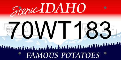 70WT183 Idaho License Plate