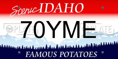 70YME Idaho License Plate