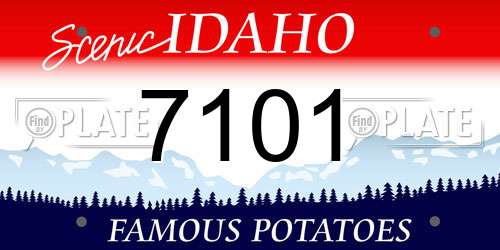 7101 Idaho License Plate