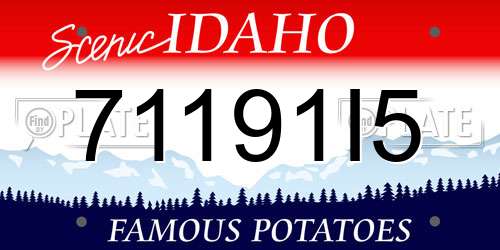 71191I5 Idaho License Plate