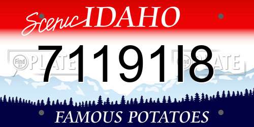71191I8 Idaho License Plate