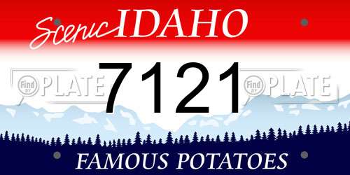 7121 Idaho License Plate