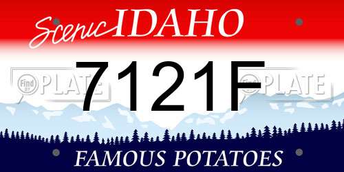7121F Idaho License Plate