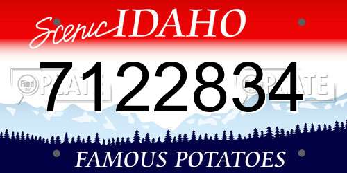 7122834 Idaho License Plate