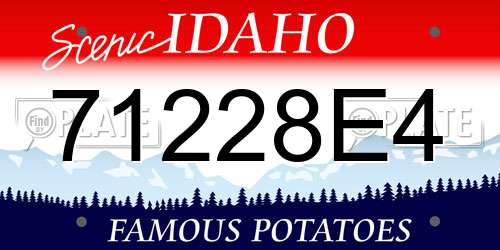 71228E4 Idaho License Plate