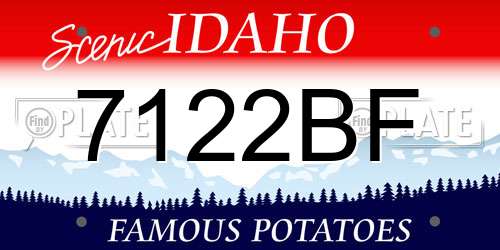 7122BF Idaho License Plate