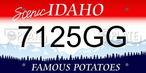 7125GG Idaho License Plate